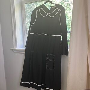 Freegia Black Dress with White Accents